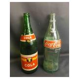 Vintage Green Glass Embossed Par-T-Pak Cola Bottle