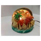 Vintage Florida Seashell Diorama Souvenir Lamp
