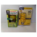 2 Yellow Light Bulbs - Bug Deterrent