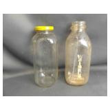 Vintage Clear Glass Milk Bottle - Weibel