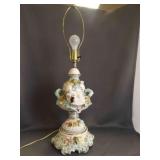 Italian Porcelain Lamp Features Hand-Painted