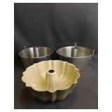 2 Vintage Aluminum Angel Food Cake Pans