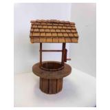 15" Tall Rustic Wooden Wishing Well - Crank Moves