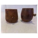 2 Vintage Cast Iron Cattle Bull Horn Weights