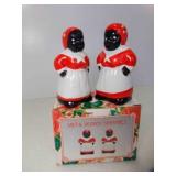 NEW Pair Ceramic Salt & Pepper Mammies CHINA