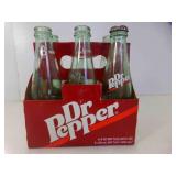 6 pack 8 Fl Oz Glass Dr Pepper Bottles w/Paper