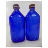 2 Vintage Cobalt Blue Phillips Milk of Magnesia