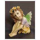 Vintage Hand Painted Resin Fairy Figurine