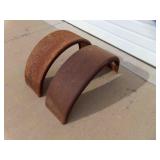 Set of OLD Single Axle Trailer Fenders - Rust