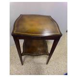 Vintage Square Side Table Decorative Gold Trim