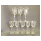 8 Vintage Crystal Wine Glasses Featuring