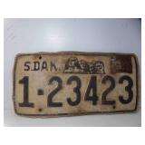 1959 South Dakota Mount Rushmore Memorial License