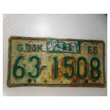 1965 South Dakota Mount Rushmore Memorial License