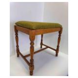 Vintage Vanity Stool Turned Spindle Legs w/Cushion