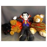 4 Plush Stuffed Animals - Vampire - A Black Plush