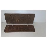 1924 & 1925 Oklahoma License Plates