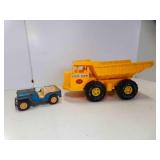 Vintage Pressed Steel Jeep Rust & Patina & Plastic