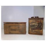 OLD Yale Gas Roasted Coffee Tin NO LID RUST &