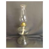 Clear Glass Kerosene Lamp - Brass Colored Metal