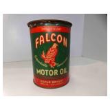 Vintage FALCON Motor Oil Can EMPTY Oscar Bryant