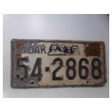 1959 South Dakota Mount Rushmore Memorial License