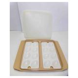 Vintage Beige Tupperware Deviled Egg Keeper Tray