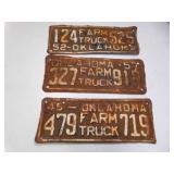 Oklahoma Farm Truck License Plates - 1945  479 719
