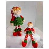 2 Burton & Burton Plush Felt Boy & Girl Elves