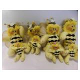 8 Hand Made Plush Bumblebee Teddy Bears