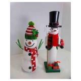 14" Wooden Nutcracker Snowman & 12" Foam Ball