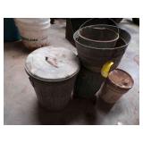 Galvanized buckets & trash cans
