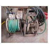 2-garden hose reels and hose
