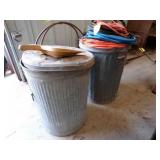 2-trash cans, weed burner