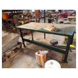 Green Metal Shop Bench, 6'x34'x3'