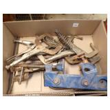 Box of vise grips & C-clamps