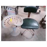 tractor seat & swivel chair on rollers