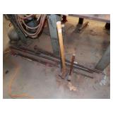 sledge hammers & wood clamps