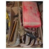Box of hack saws, etc.