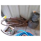 Barbwire, iron rail cut offs