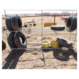 Steel Tire Rack w/ Rollers Plus Tires