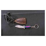 Miniature Kurki Knife With Sheath & Keychain.
