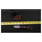 Miniature Cleaver Knife With Sheath & Keychain