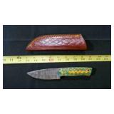 Drop Point Knife With Sheath