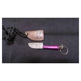 Miniature Sheepsfoot Knife With Sheath & Keychain