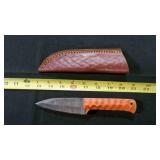 Drop Point Knife With Sheath