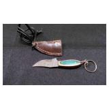 Miniature Skinner Knife With Sheath & Keychain