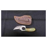 Finger Hole Skinner Knife With Sheath