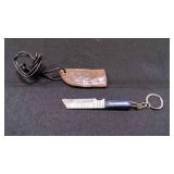 Miniature Modified Knife With Sheath & Keychain
