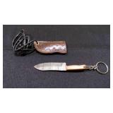 Miniature Sheepsfoot Knife With Sheath & Keychain
