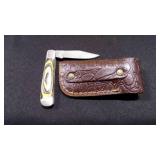 Folding Pocket Knife With Sheath